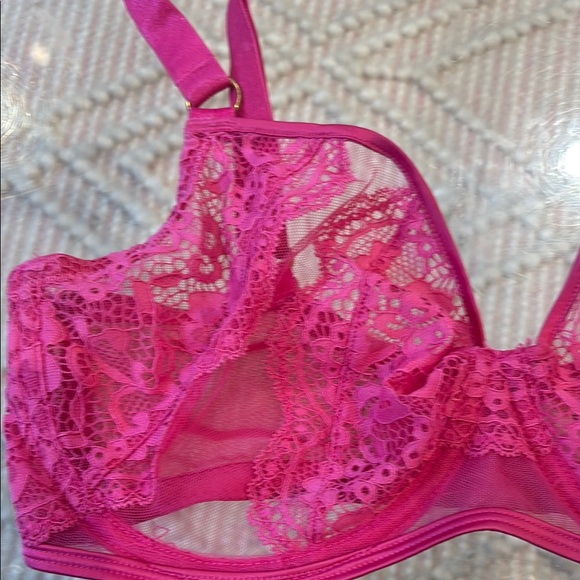 Playful Promises Felicity Hayward Vibrant Pink Lace Full Coverage Bra - Picture 5 of 8